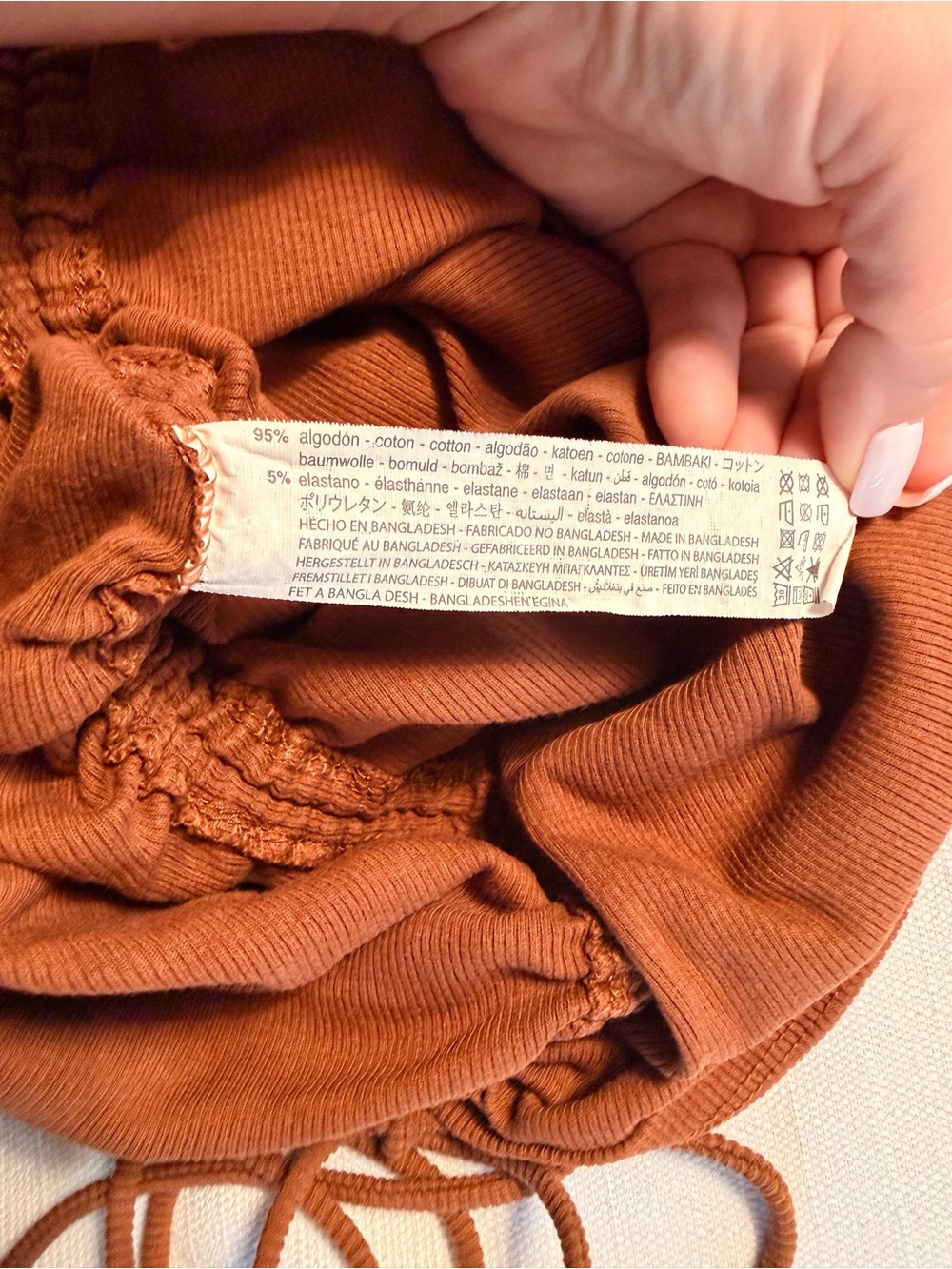 Zara Rust Short-Sleeve Ruched Mini Dress - Picture 7 of 7